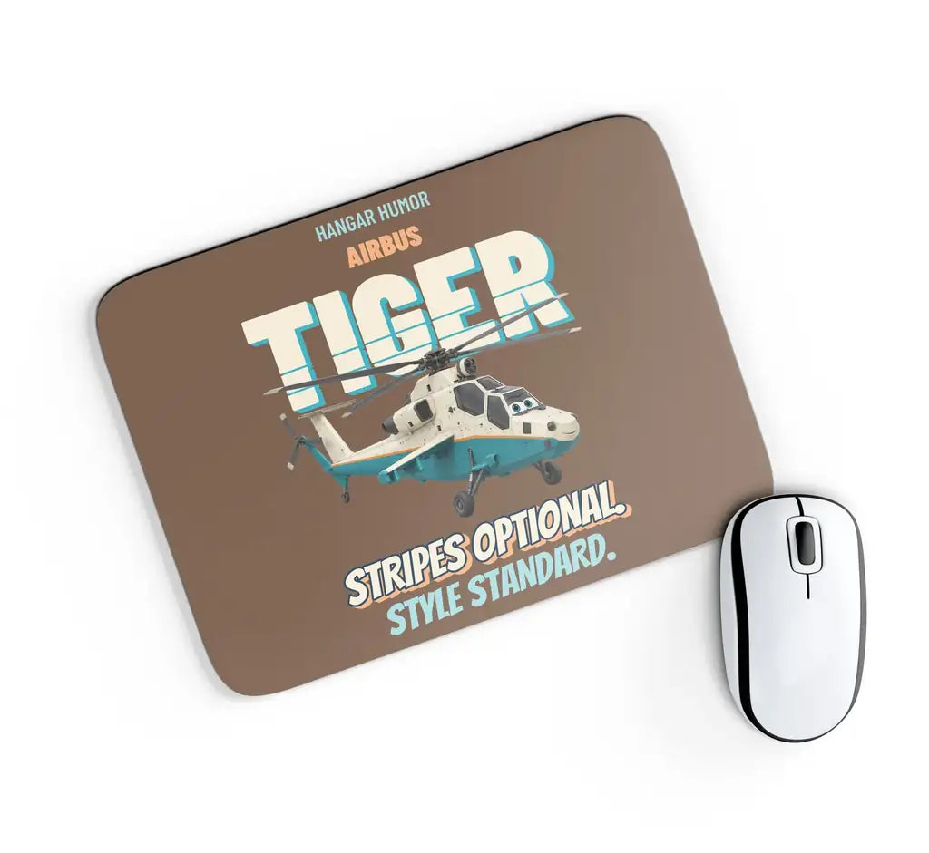 Airbus TIGER HAP - Stripes optional. Style standard. design on brown rectangle mouse pad