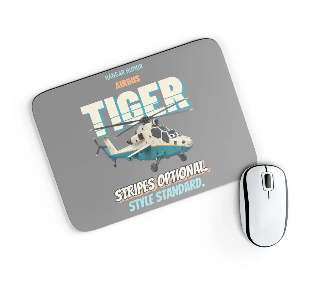Airbus TIGER HAP - Stripes optional. Style standard. design on gray rectangle mouse pad