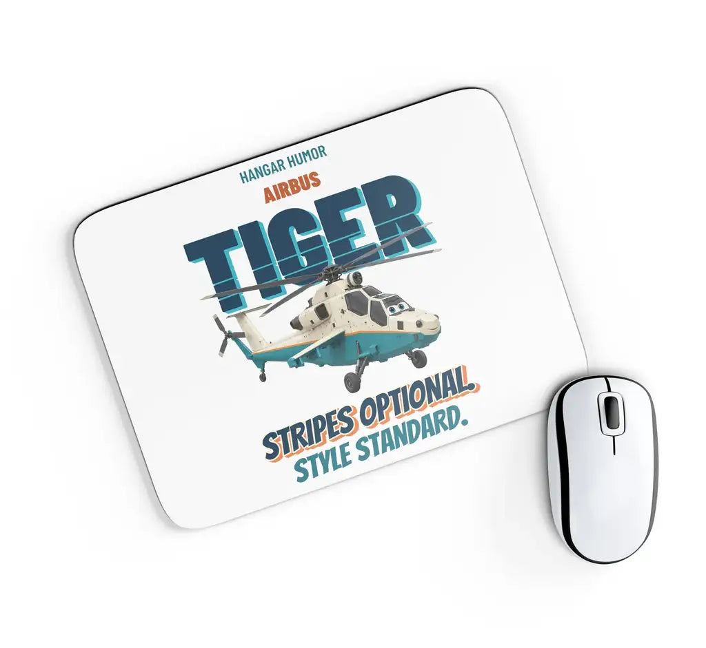 Airbus TIGER HAP - Stripes optional. Style standard. design on white rectangle mouse pad