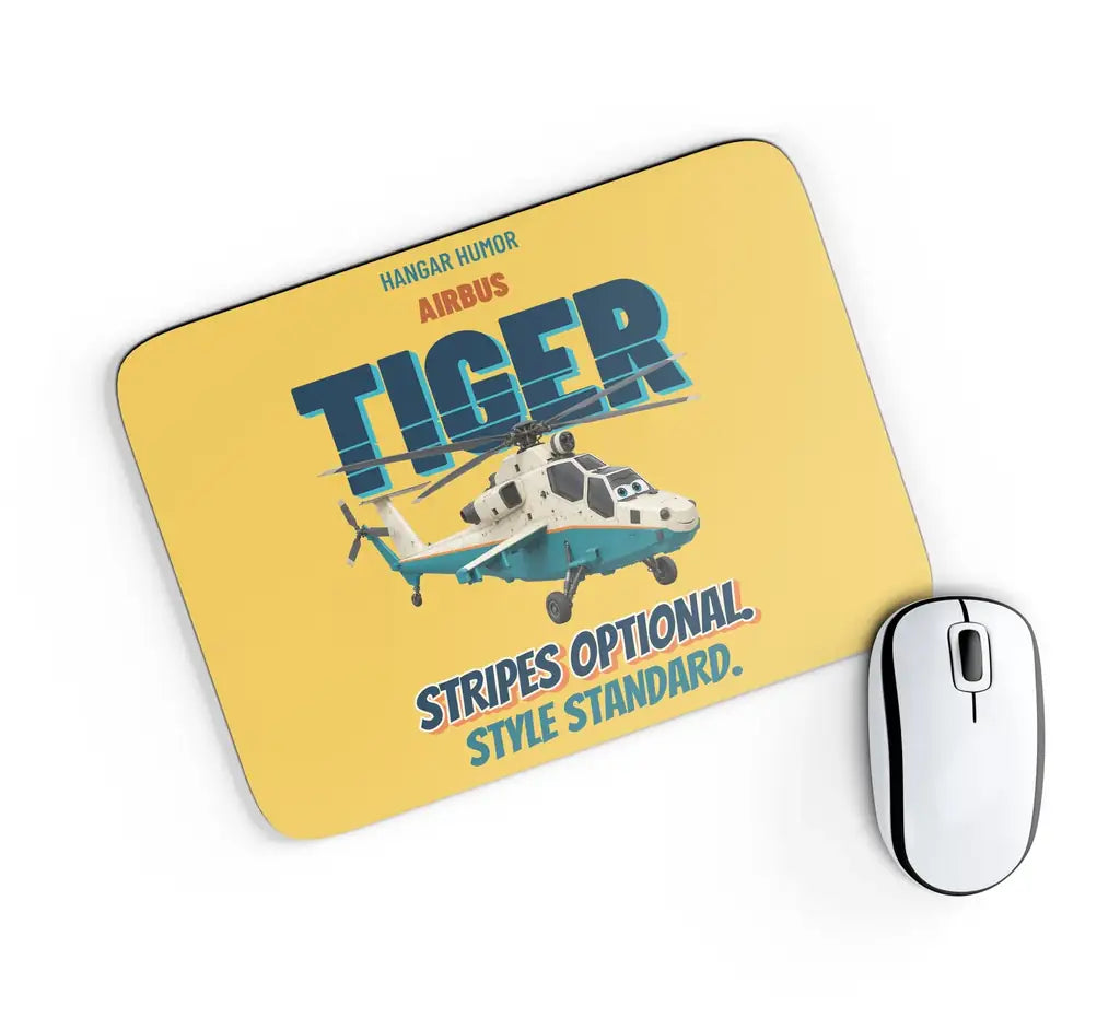 Airbus TIGER HAP - Stripes optional. Style standard. design on yellow rectangle mouse pad