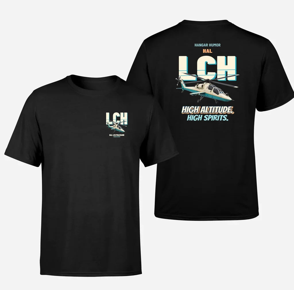 HAL LCH Prachand - High altitude. High spirits. - Double-Side T-Shirt design on black double side t shirt
