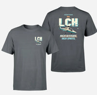 Thumbnail for HAL LCH Prachand - High altitude. High spirits. - Double-Side T-Shirt design on gray double side t shirt