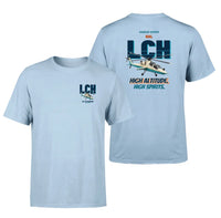 Thumbnail for HAL LCH Prachand - High altitude. High spirits. - Double-Side T-Shirt design on lightblue double side t shirt