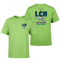 Thumbnail for HAL LCH Prachand - High altitude. High spirits. - Double-Side T-Shirt design on lightgreen double side t shirt