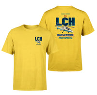 Thumbnail for HAL LCH Prachand - High altitude. High spirits. - Double-Side T-Shirt design on yellow double side t shirt