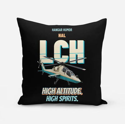 HAL LCH Prachand - High altitude. High spirits. design on black pillow