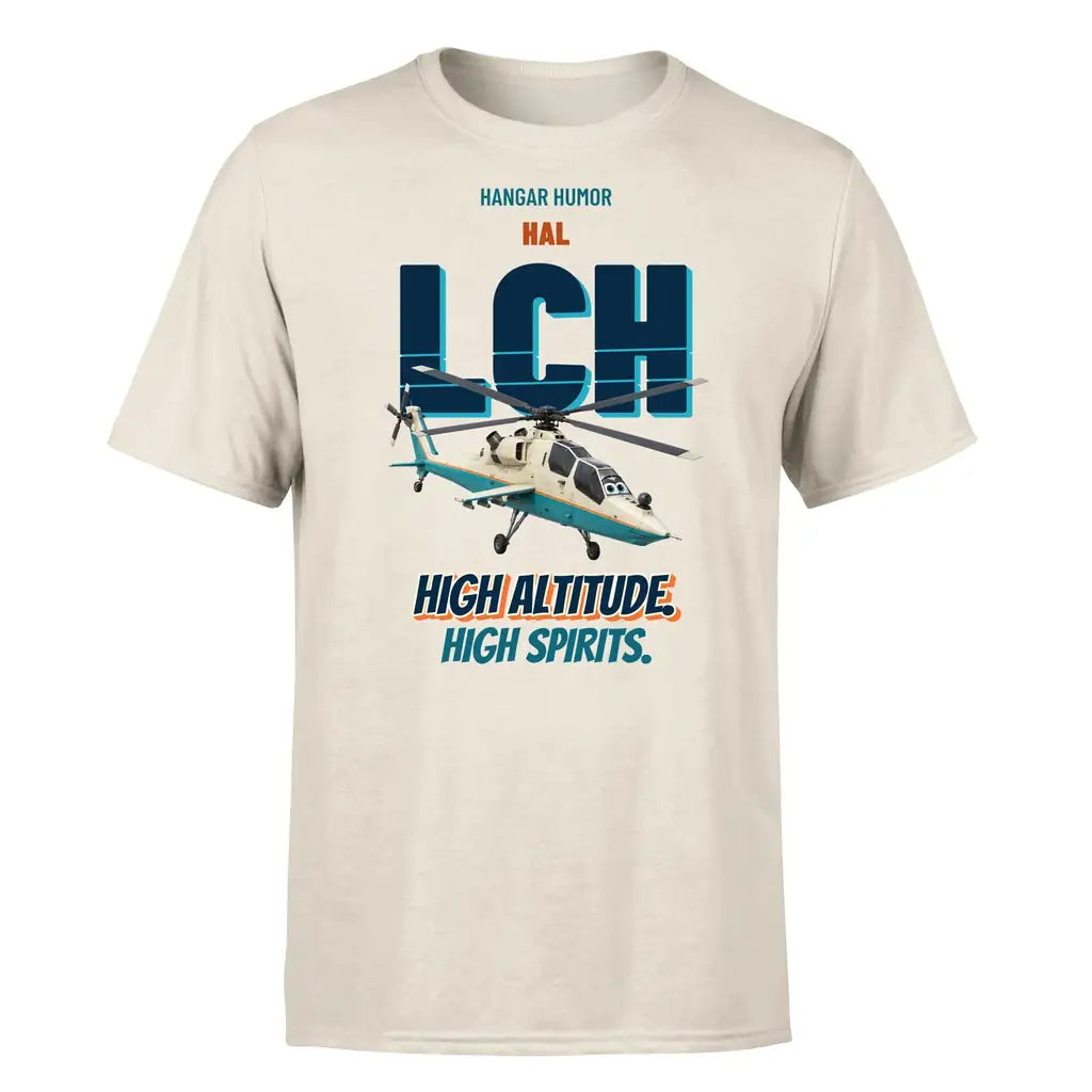 HAL LCH Prachand - High altitude. High spirits. - Premium T-Shirt design on beige premium t shirt