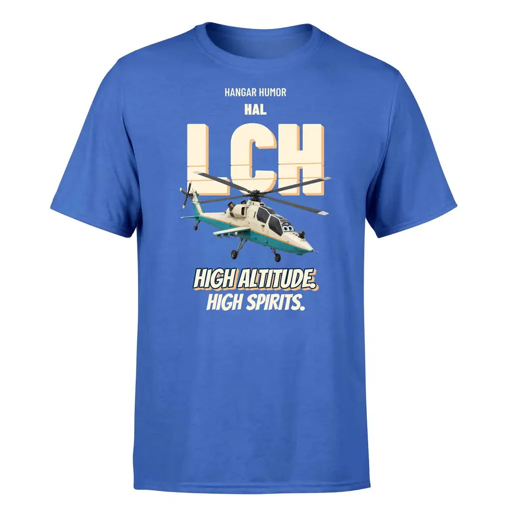 HAL LCH Prachand - High altitude. High spirits. - Premium T-Shirt design on blue premium t shirt
