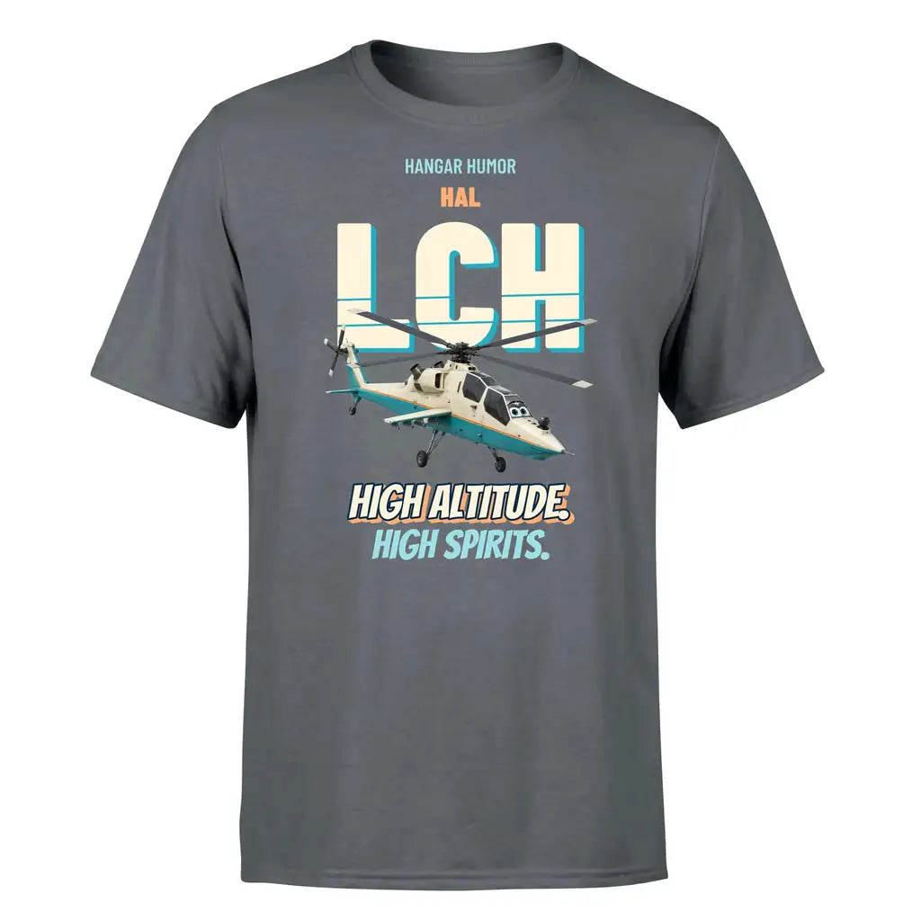 HAL LCH Prachand - High altitude. High spirits. - Premium T-Shirt design on gray premium t shirt