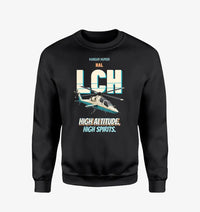 Thumbnail for HAL LCH Prachand - High altitude. High spirits. design on black sweatshirt