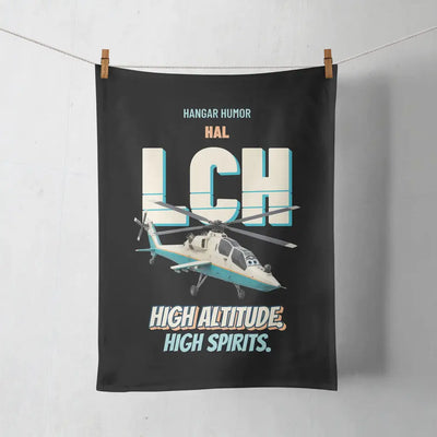 HAL LCH Prachand - High altitude. High spirits. design on black towel