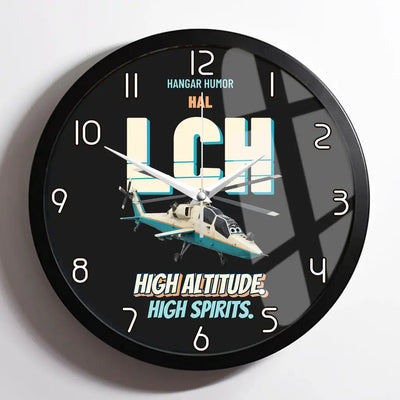 HAL LCH Prachand - High altitude. High spirits. design on black framed wall clock