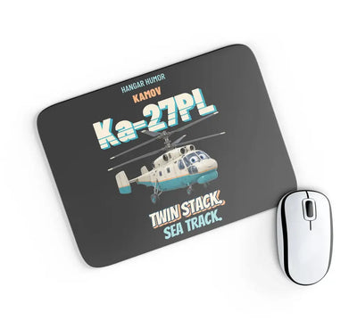 Kamov Ka-27PL Helix - Twin stack. Sea track. design on black rectangle mouse pad