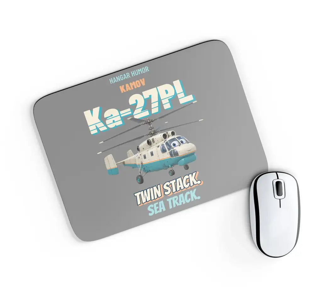 Kamov Ka-27PL Helix - Twin stack. Sea track. design on gray rectangle mouse pad