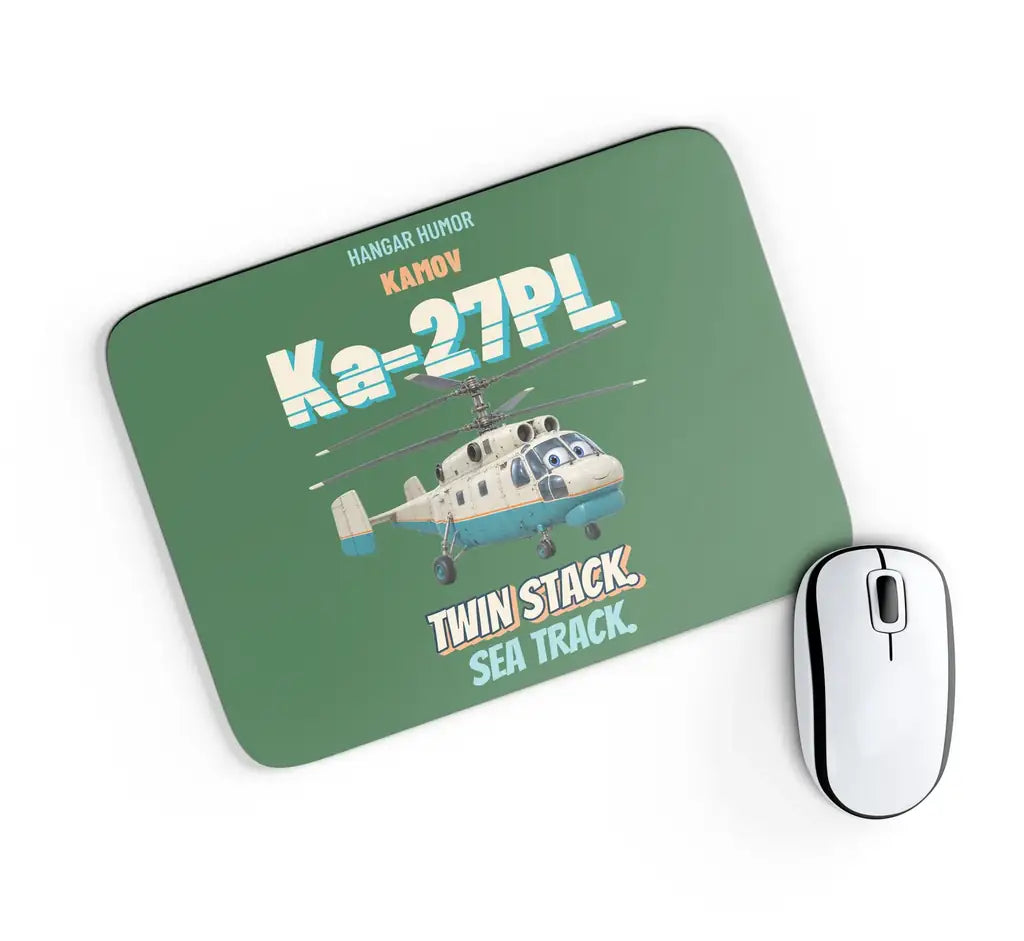 Kamov Ka-27PL Helix - Twin stack. Sea track. design on green rectangle mouse pad