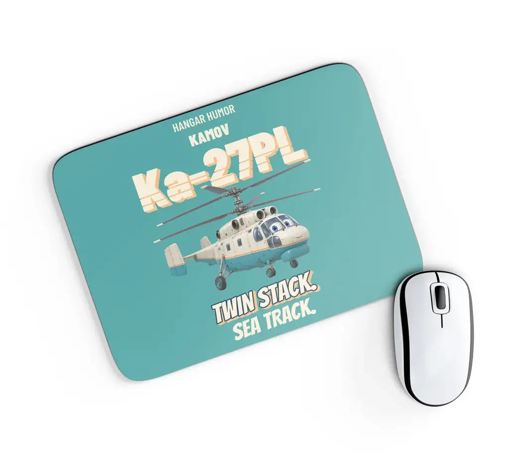 Kamov Ka-27PL Helix - Twin stack. Sea track. design on turquoise rectangle mouse pad