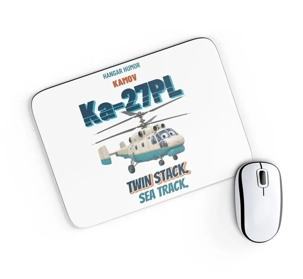 Kamov Ka-27PL Helix - Twin stack. Sea track. design on white rectangle mouse pad