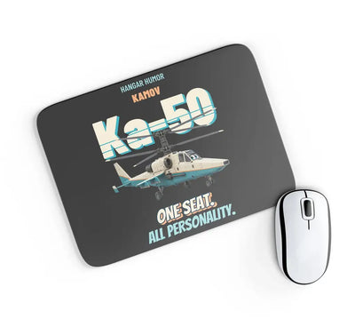 Kamov Ka-50 Black Shark - One seat. All personality. design on black rectangle mouse pad
