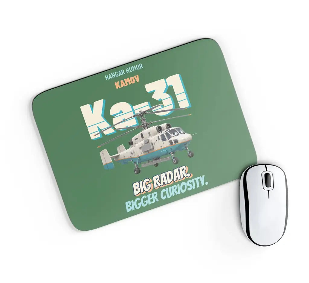 Kamov Ka-31 Helix AEW - Big radar. Bigger curiosity. design on green rectangle mouse pad