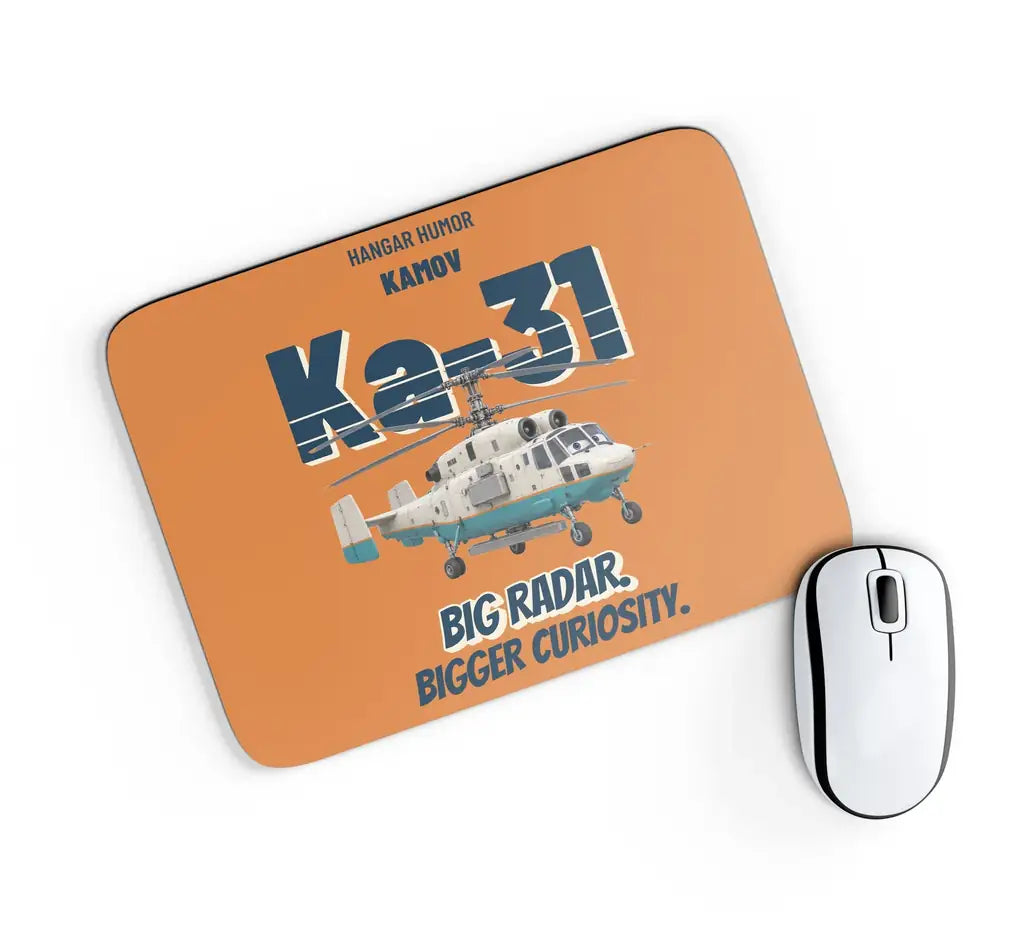 Kamov Ka-31 Helix AEW - Big radar. Bigger curiosity. design on orange rectangle mouse pad