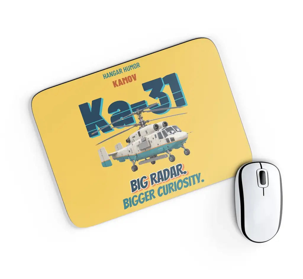 Kamov Ka-31 Helix AEW - Big radar. Bigger curiosity. design on yellow rectangle mouse pad