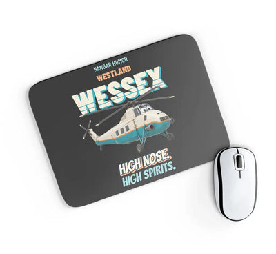 Westland WESSEX HU.5 - High nose. High spirits. design on black rectangle mouse pad