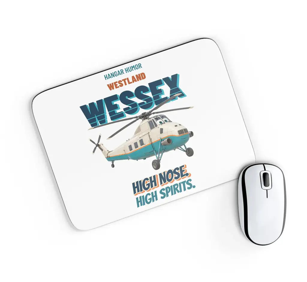 Westland WESSEX HU.5 - High nose. High spirits. design on white rectangle mouse pad
