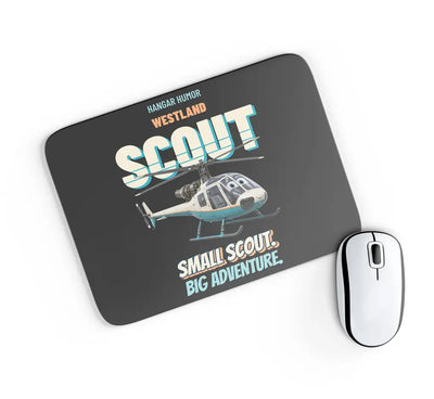 Westland SCOUT AH.1 - Small scout. Big adventure. design on black rectangle mouse pad