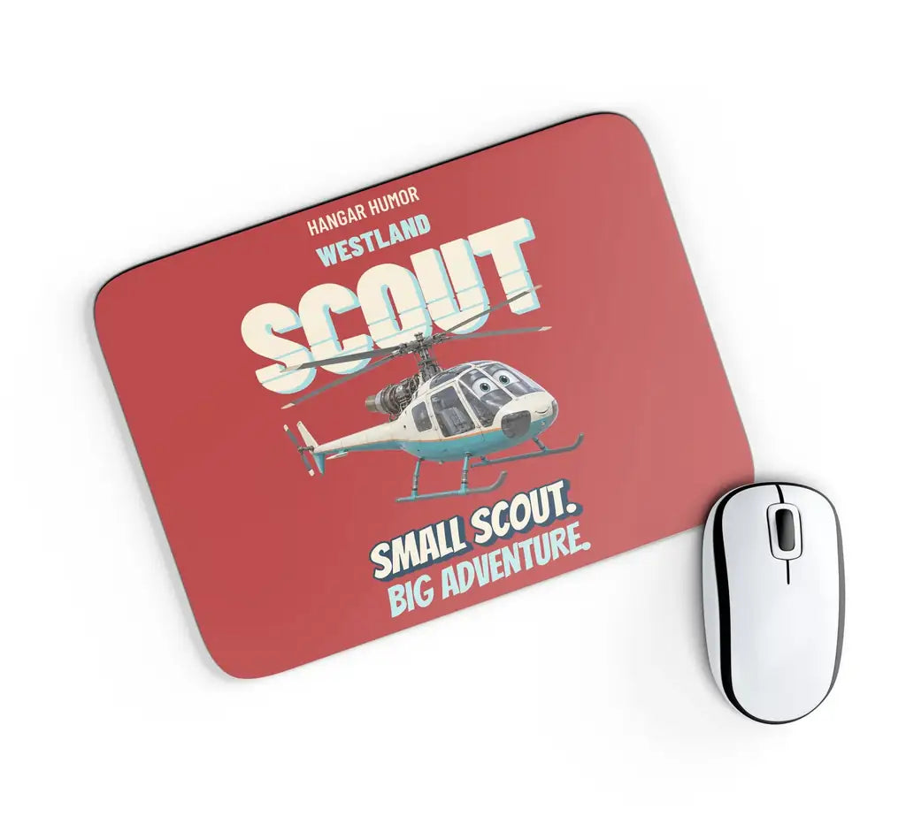 Westland SCOUT AH.1 - Small scout. Big adventure. design on red rectangle mouse pad