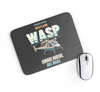 Westland WASP HAS.1 - Small wasp. Big buzz. design on black rectangle mouse pad