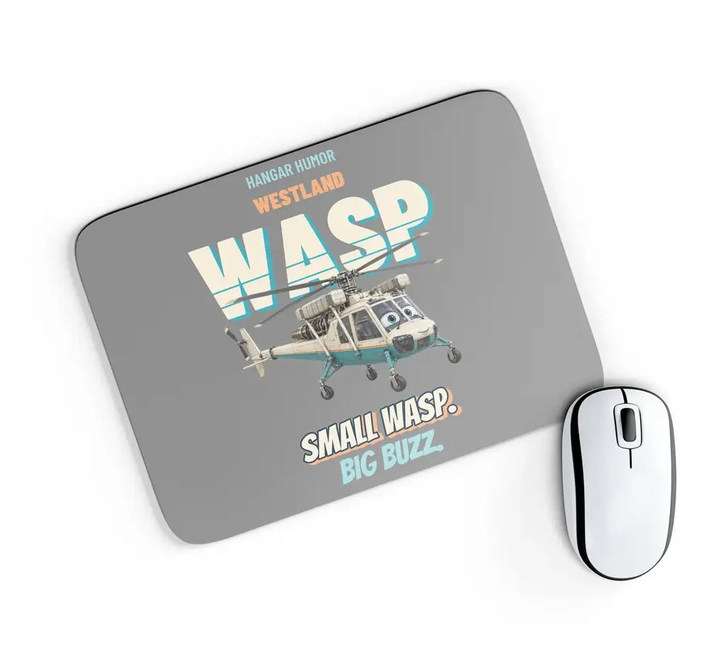 Westland WASP HAS.1 - Small wasp. Big buzz. design on gray rectangle mouse pad