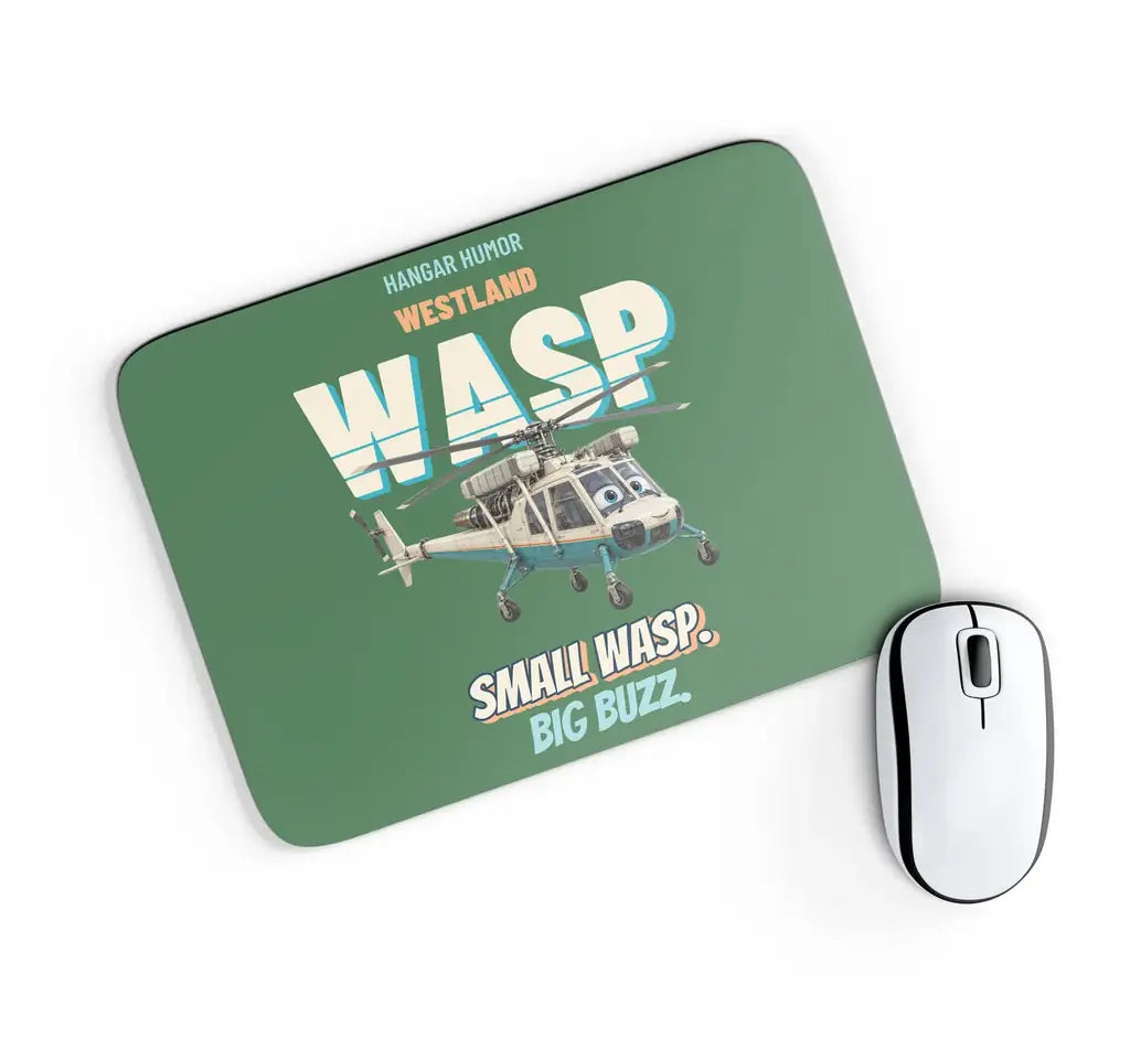 Westland WASP HAS.1 - Small wasp. Big buzz. design on green rectangle mouse pad