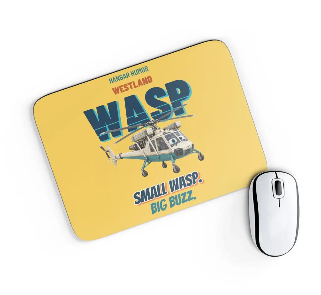 Westland WASP HAS.1 - Small wasp. Big buzz. design on yellow rectangle mouse pad