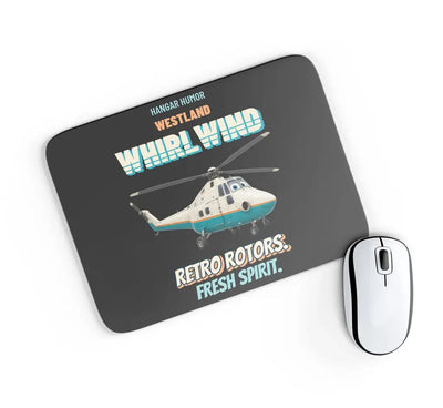 Westland WHIRLWIND HAR.10 - Retro rotors. Fresh spirit. design on black rectangle mouse pad
