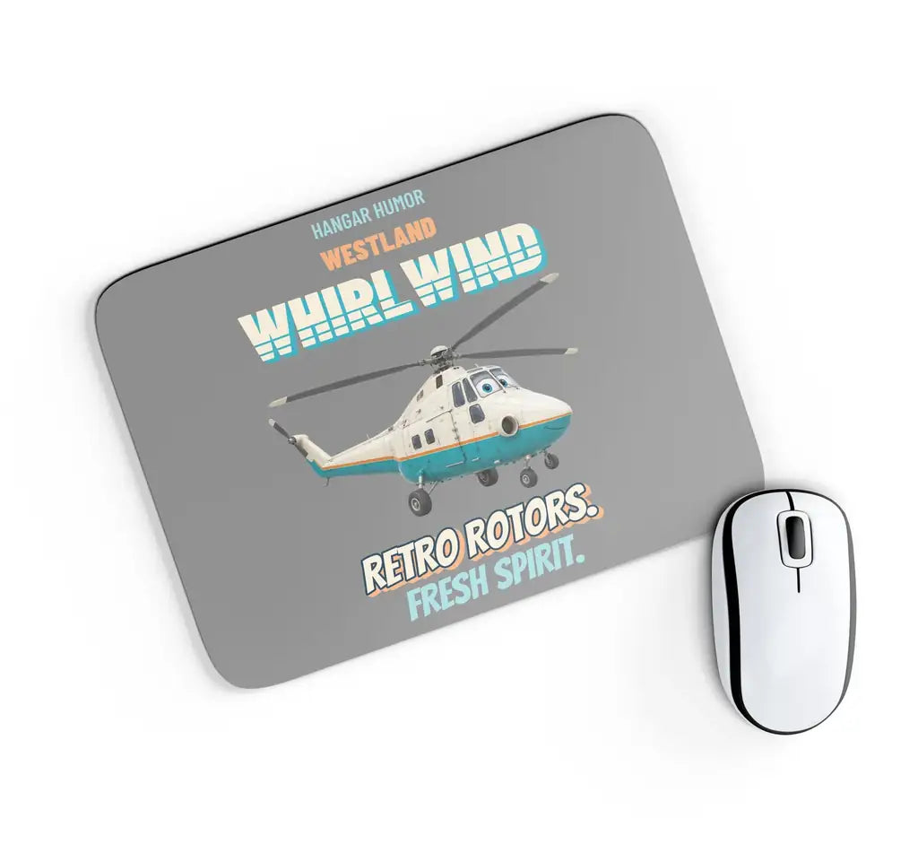 Westland WHIRLWIND HAR.10 - Retro rotors. Fresh spirit. design on gray rectangle mouse pad