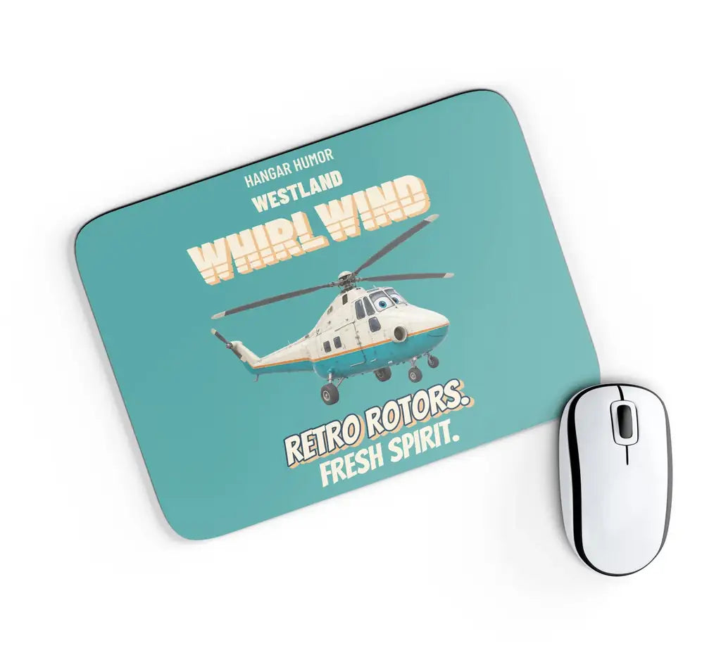 Westland WHIRLWIND HAR.10 - Retro rotors. Fresh spirit. design on turquoise rectangle mouse pad