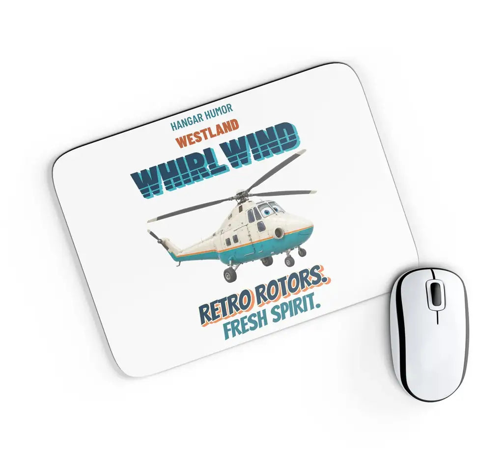 Westland WHIRLWIND HAR.10 - Retro rotors. Fresh spirit. design on white rectangle mouse pad