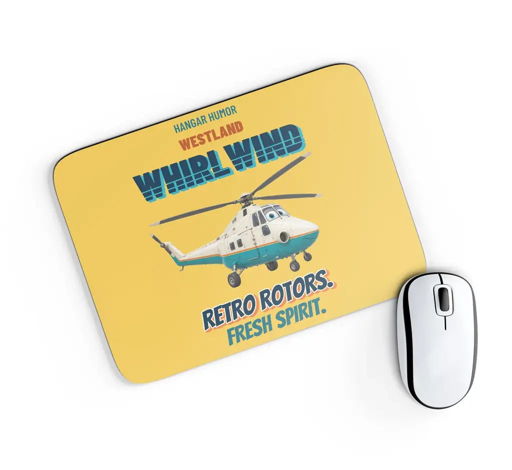 Westland WHIRLWIND HAR.10 - Retro rotors. Fresh spirit. design on yellow rectangle mouse pad
