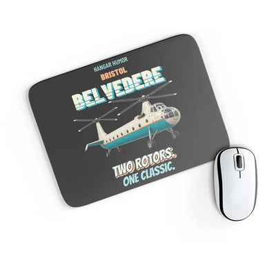 Bristol BELVEDERE HC.1 - Two rotors. One classic. design on black rectangle mouse pad