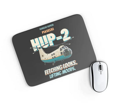 Piasecki HUP-2 Retriever - Fetching looks. Lifting moods. design on black rectangle mouse pad