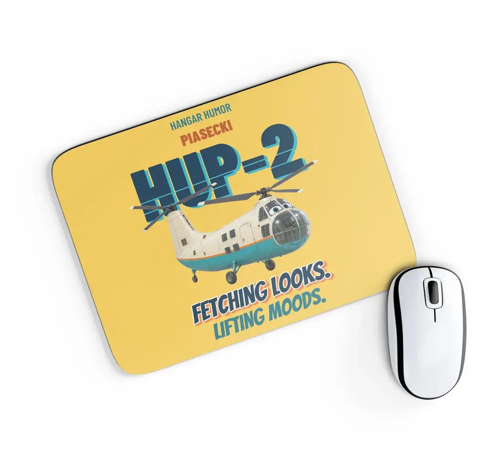Piasecki HUP-2 Retriever - Fetching looks. Lifting moods. design on yellow rectangle mouse pad