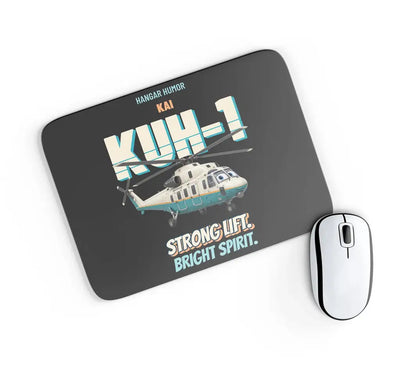 KAI KUH-1 Surion - Strong lift. Bright spirit. design on black rectangle mouse pad