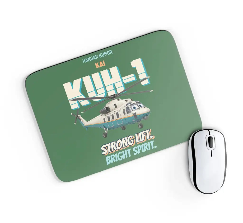 KAI KUH-1 Surion - Strong lift. Bright spirit. design on green rectangle mouse pad
