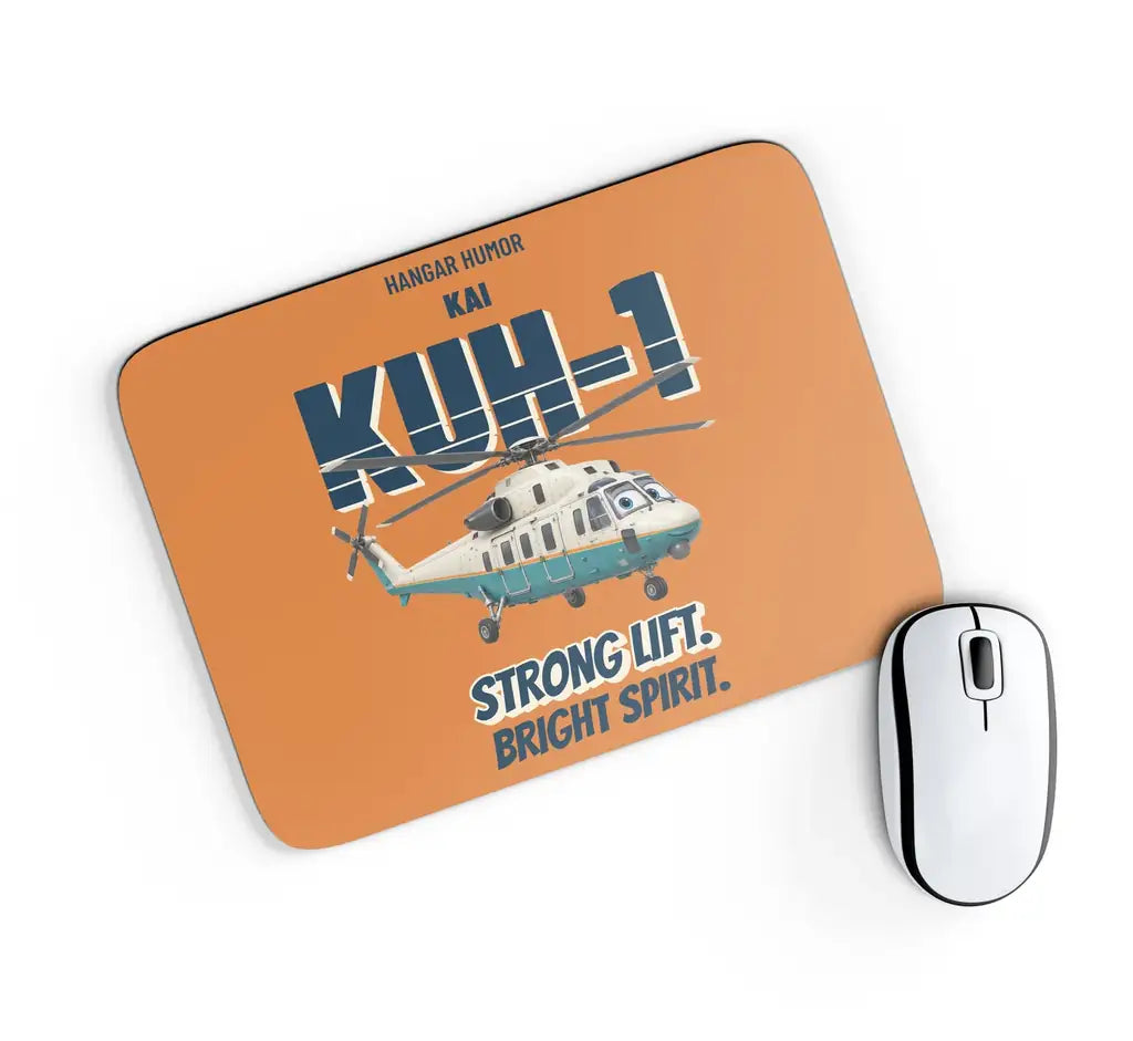 KAI KUH-1 Surion - Strong lift. Bright spirit. design on orange rectangle mouse pad