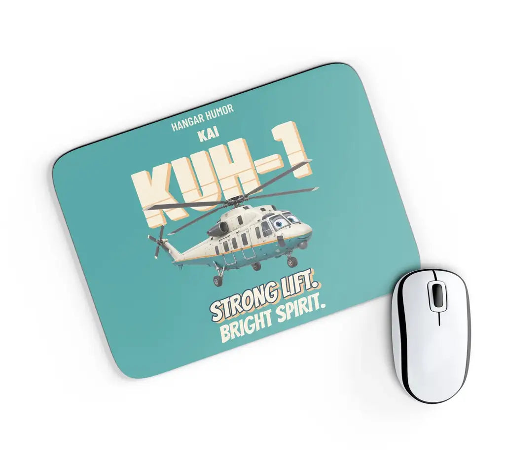 KAI KUH-1 Surion - Strong lift. Bright spirit. design on turquoise rectangle mouse pad