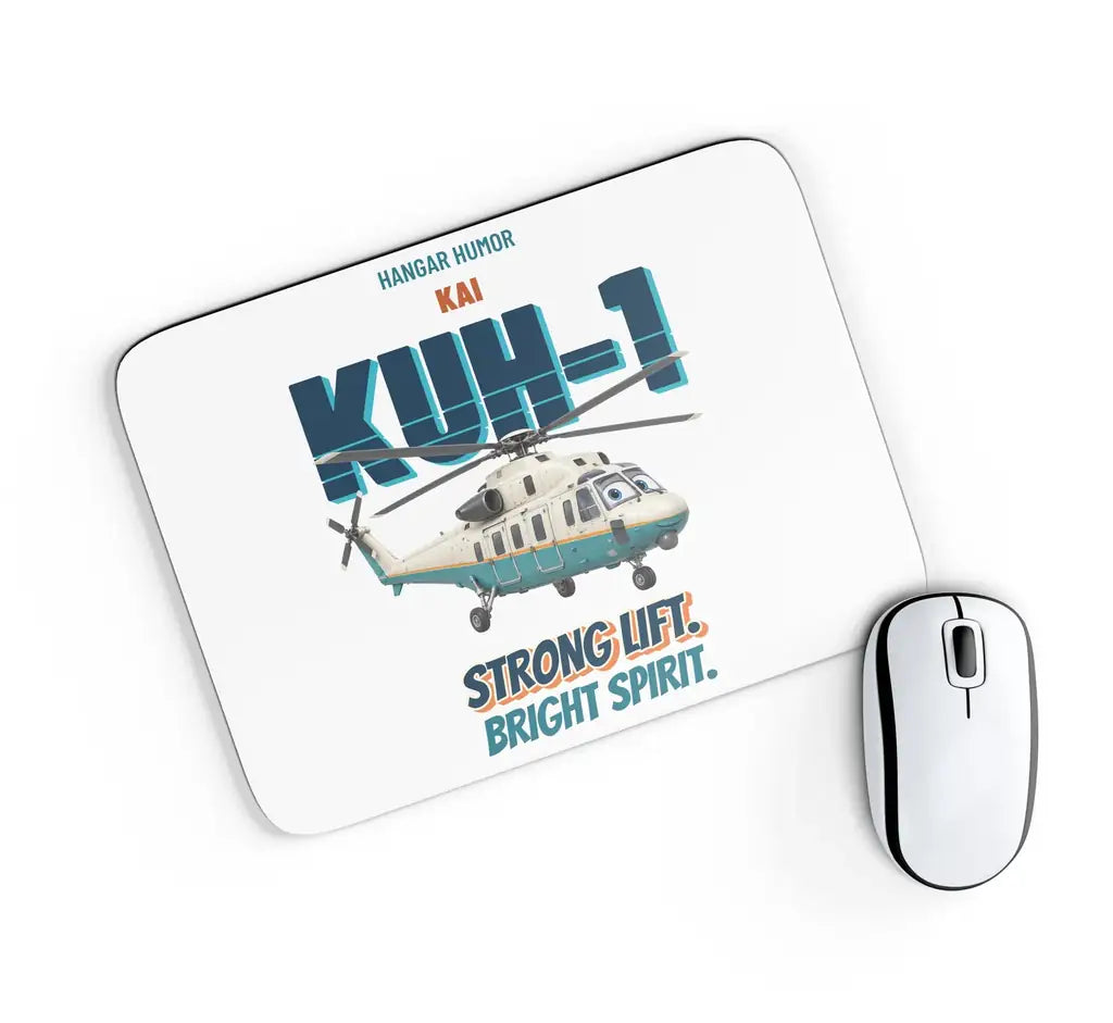 KAI KUH-1 Surion - Strong lift. Bright spirit. design on white rectangle mouse pad