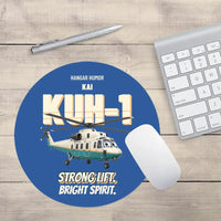 Thumbnail for KAI KUH-1 Surion - Strong lift. Bright spirit. design on blue round mouse pad