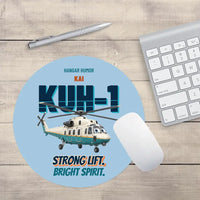 Thumbnail for KAI KUH-1 Surion - Strong lift. Bright spirit. design on light blue round mouse pad