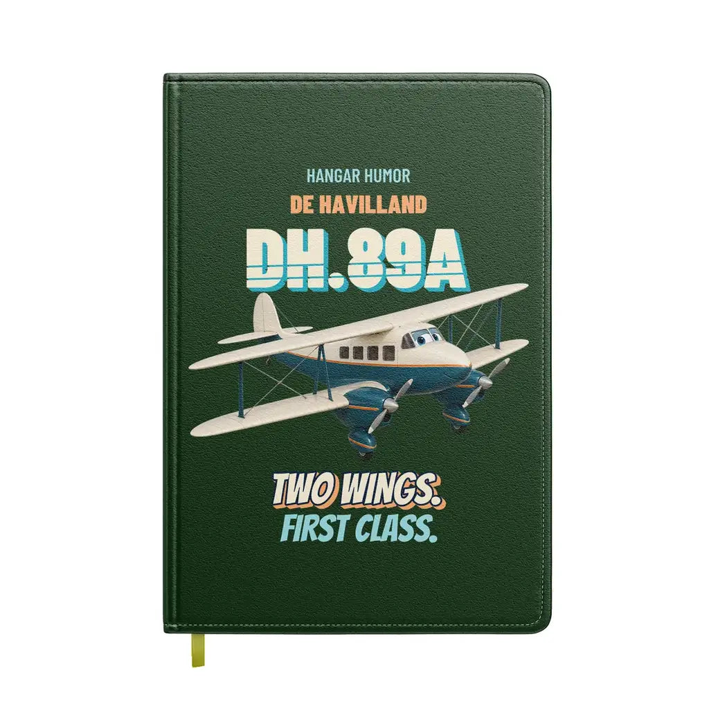 de Havilland DH.89A Dragon Rapide - Two wings. First class. design on dark green notebook