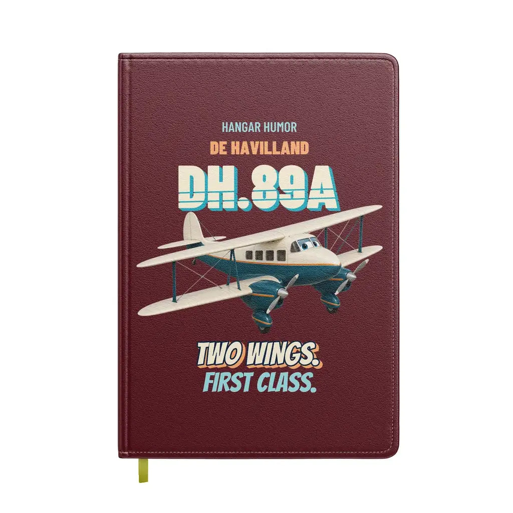 de Havilland DH.89A Dragon Rapide - Two wings. First class. design on dark red notebook